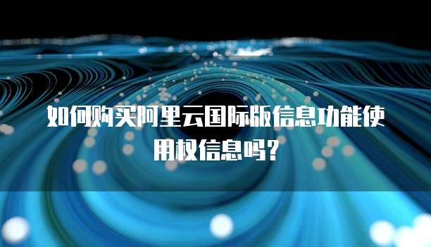 如何购买阿里云国际版信息功能使用权信息吗?