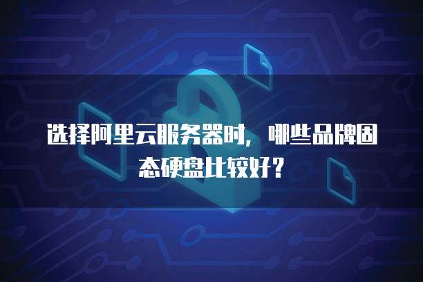 选择阿里云服务器时,哪些品牌固态硬盘比较好?