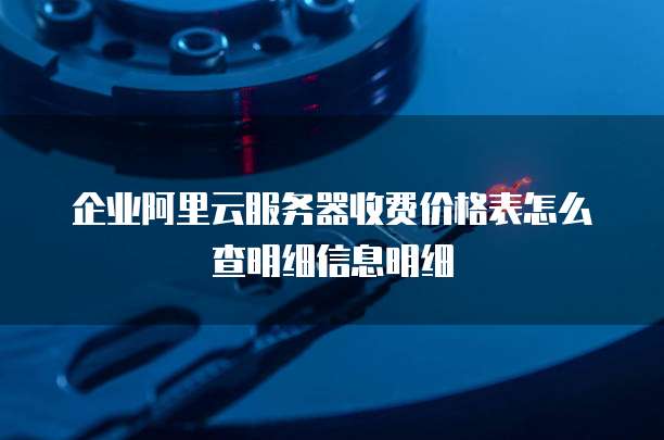 企业阿里云服务器收费价格表怎么查明细信息明细
