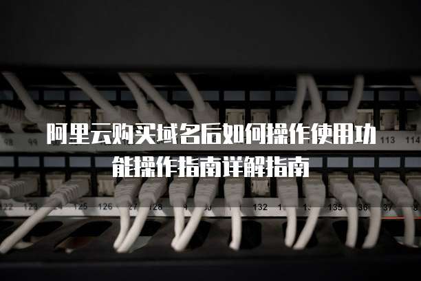阿里云购买域名后如何操作使用功能操作指南详解指南