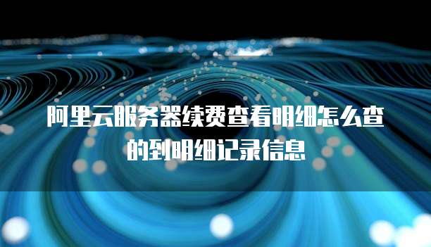 阿里云服务器续费查看明细怎么查的到明细记录信息