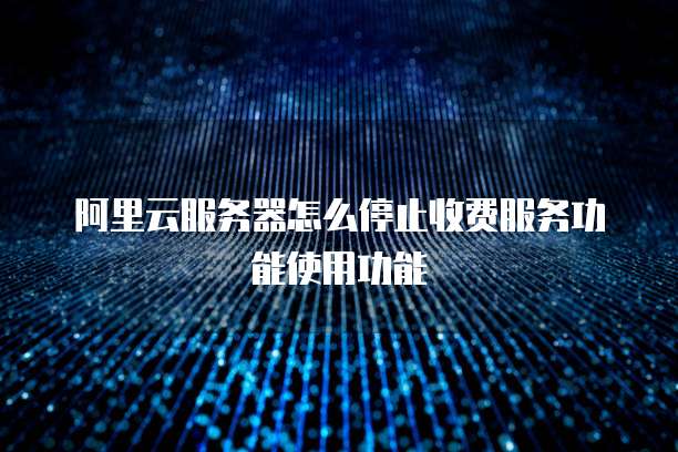 阿里云服务器怎么停止收费服务功能使用功能