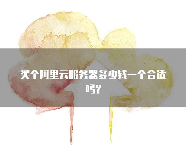 买个阿里云服务器多少钱一个合适吗?