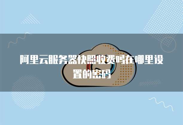 阿里云服务器快照收费吗在哪里设置的密码
