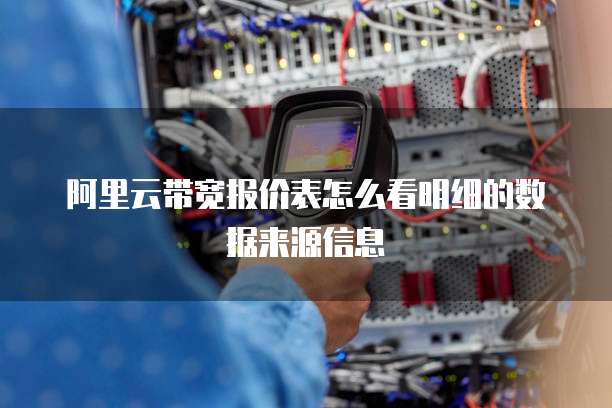 阿里云带宽报价表怎么看明细的数据来源信息