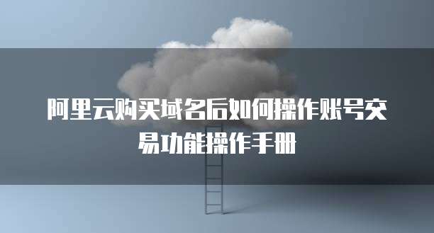 阿里云购买域名后如何操作账号交易功能操作手册