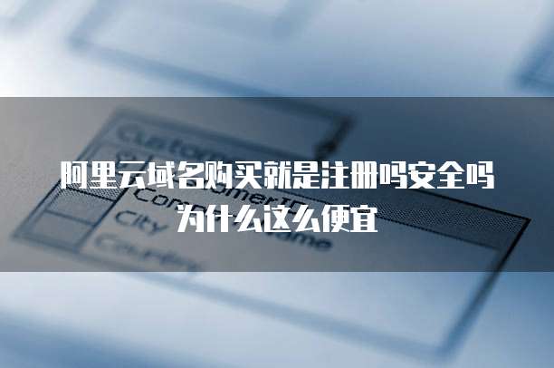 阿里云域名购买就是注册吗安全吗为什么这么便宜