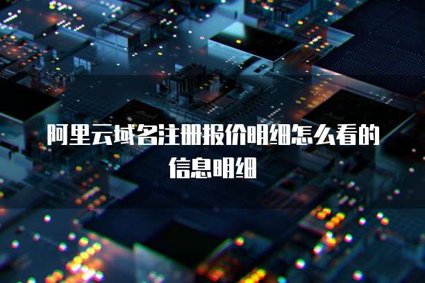 阿里云域名注册报价明细怎么看的信息明细