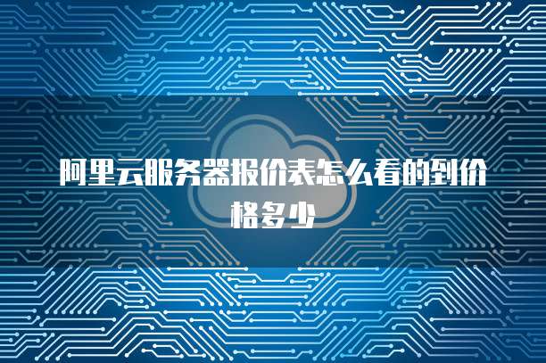 阿里云服务器报价表怎么看的到价格多少