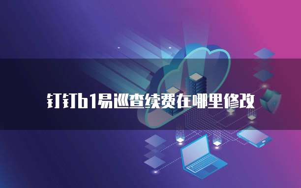 钉钉b1易巡查续费在哪里修改