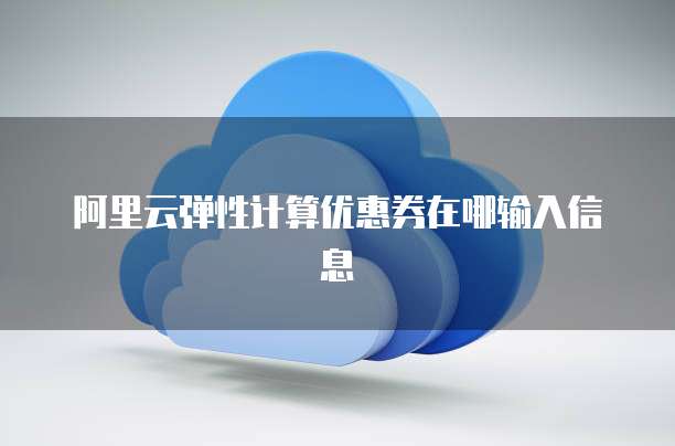 阿里云弹性计算优惠券在哪输入信息
