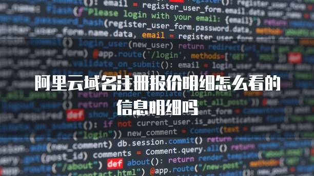 阿里云域名注册报价明细怎么看的信息明细吗