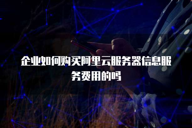 企业如何购买阿里云服务器信息服务费用的吗
