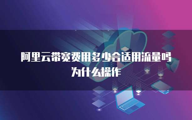 阿里云带宽费用多少合适用流量吗为什么操作