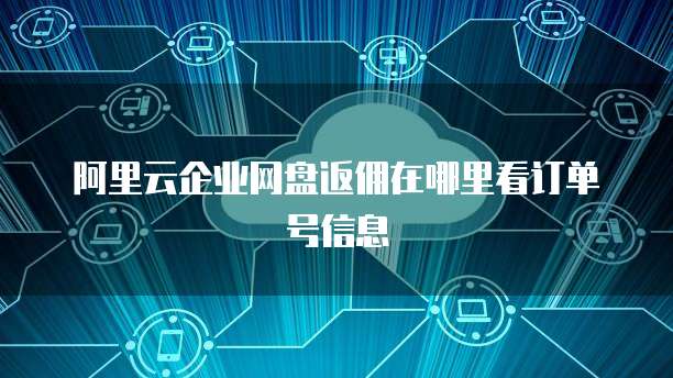 阿里云企业网盘返佣在哪里看订单号信息