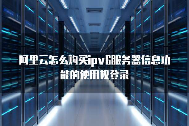 阿里云怎么购买ipv6服务器信息功能的使用权登录
