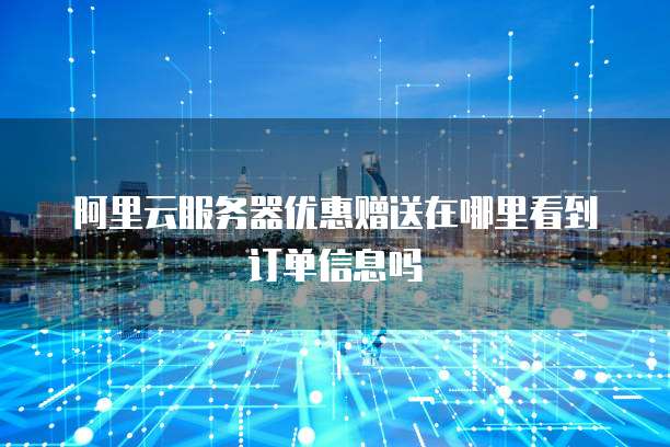 阿里云服务器优惠赠送在哪里看到订单信息吗