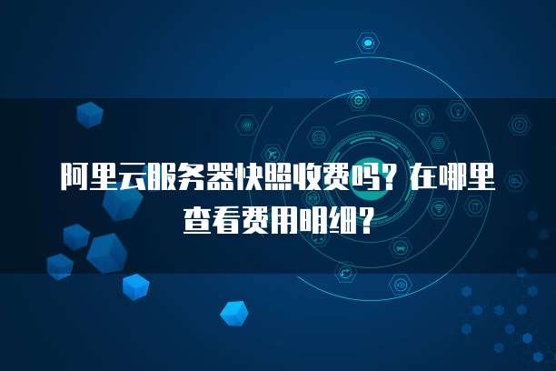 阿里云服务器快照收费吗?在哪里查看费用明细?