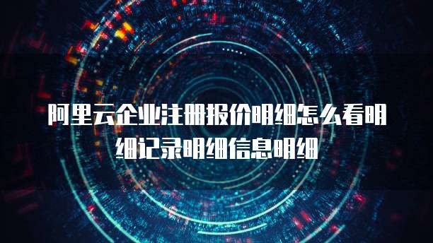 阿里云企业注册报价明细怎么看明细记录明细信息明细
