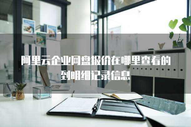 阿里云企业网盘报价在哪里查看的到明细记录信息