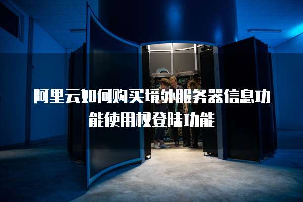 阿里云如何购买境外服务器信息功能使用权登陆功能
