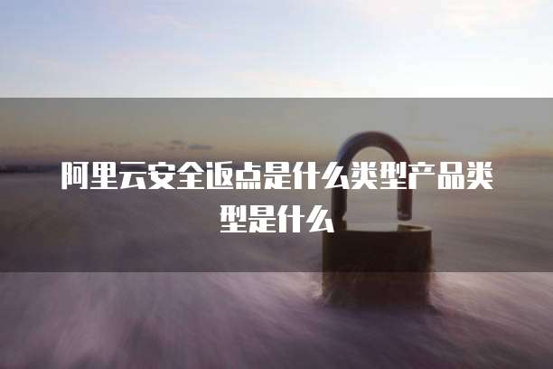 阿里云安全返点是什么类型产品类型是什么