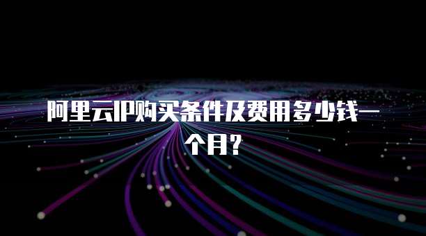 阿里云IP购买条件及费用多少钱一个月?