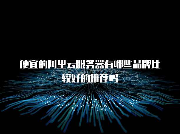 便宜的阿里云服务器有哪些品牌比较好的推荐吗