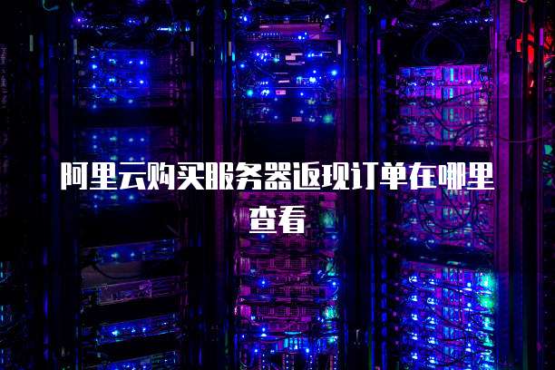 阿里云购买服务器返现订单在哪里查看