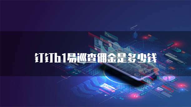 钉钉b1易巡查佣金是多少钱