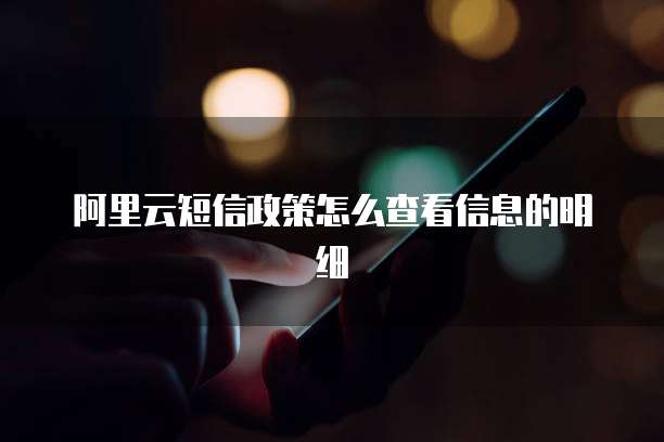 阿里云短信政策怎么查看信息的明细