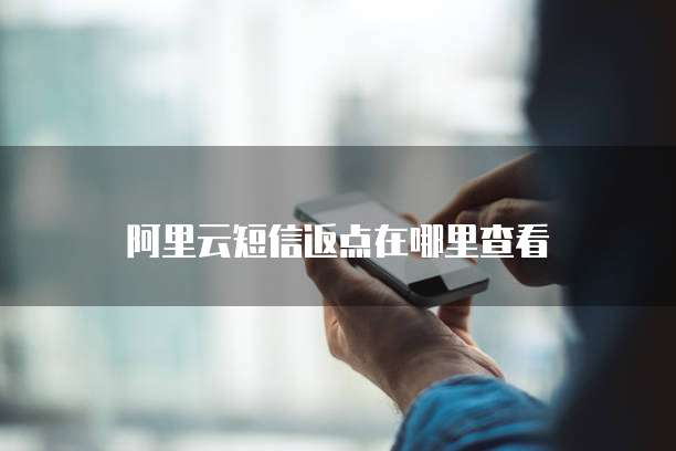 阿里云短信返点在哪里查看