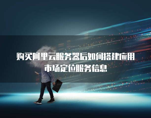购买阿里云服务器后如何搭建应用市场定位服务信息