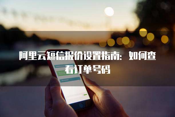 阿里云短信报价设置指南:如何查看订单号码