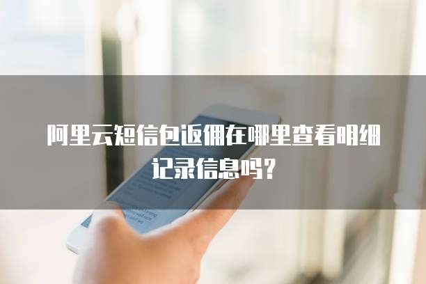 阿里云短信包返佣在哪里查看明细记录信息吗?