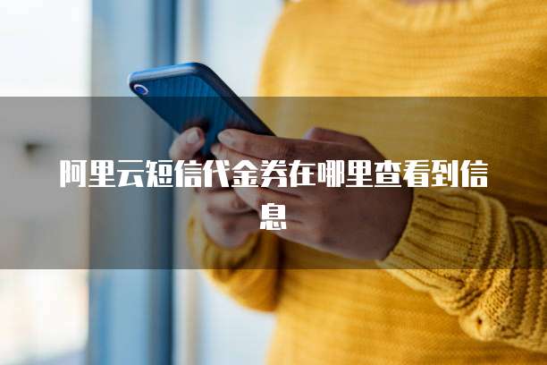 阿里云短信代金券在哪里查看到信息