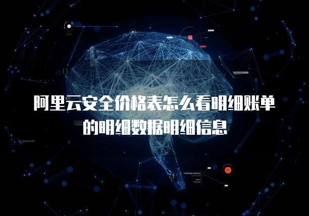 阿里云安全价格表怎么看明细账单的明细数据明细信息