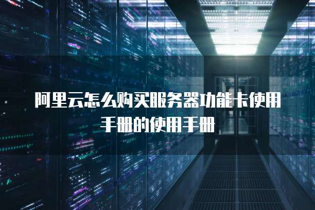 阿里云怎么购买服务器功能卡使用手册的使用手册