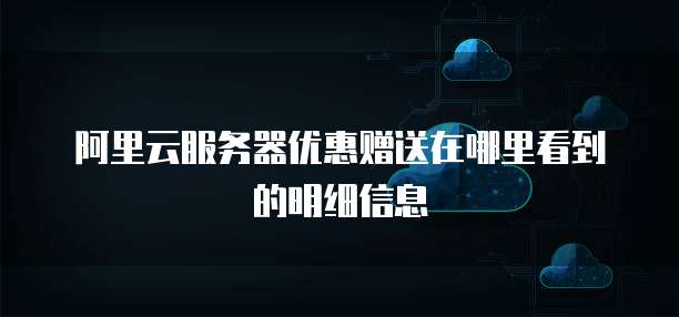 阿里云服务器优惠赠送在哪里看到的明细信息