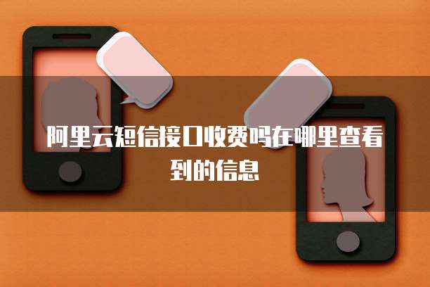 阿里云短信接口收费吗在哪里查看到的信息