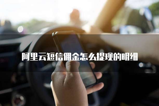 阿里云短信佣金怎么提现的明细