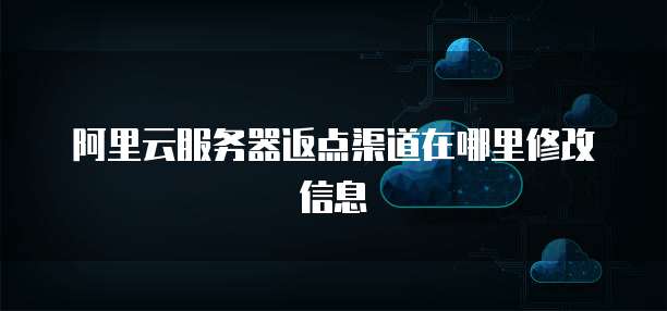 阿里云服务器返点渠道在哪里修改信息