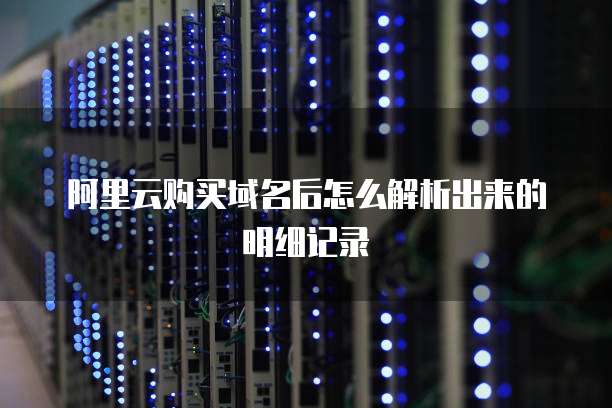 阿里云购买域名后怎么解析出来的明细记录