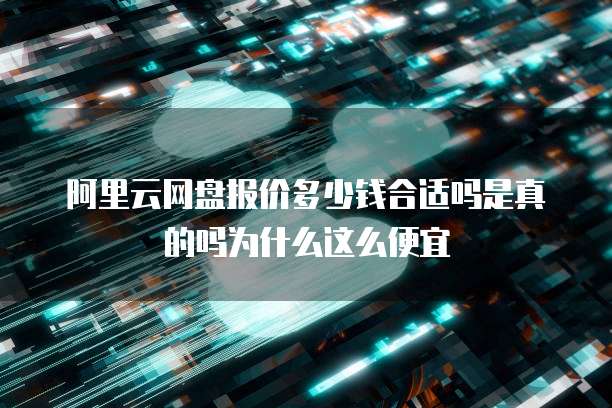 阿里云网盘报价多少钱合适吗是真的吗为什么这么便宜