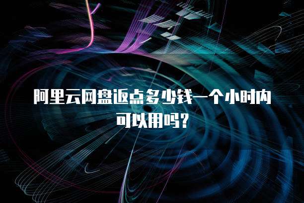 阿里云网盘返点多少钱一个小时内可以用吗?