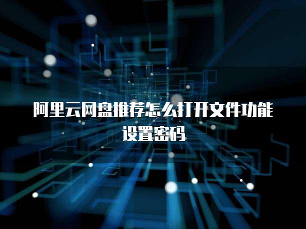 阿里云网盘推荐怎么打开文件功能设置密码