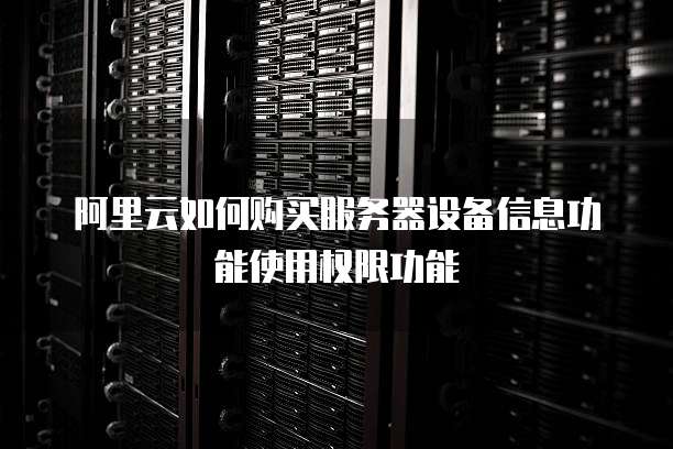 阿里云如何购买服务器设备信息功能使用权限功能