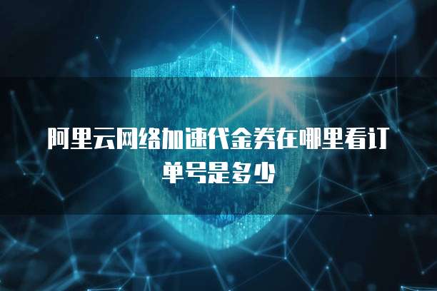 阿里云网络加速代金券在哪里看订单号是多少