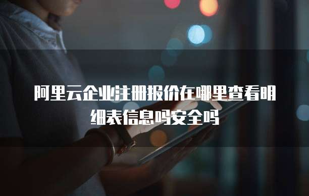 阿里云企业注册报价在哪里查看明细表信息吗安全吗