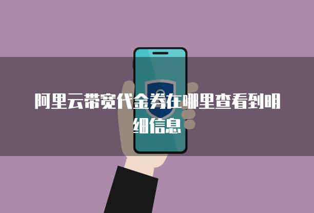 阿里云带宽代金券在哪里查看到明细信息